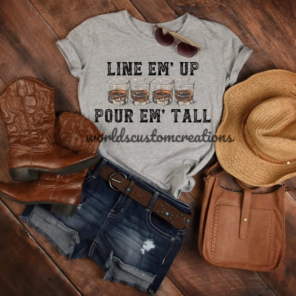 Tops | Line Em Up Pour Em Tall Tee | Poshmark